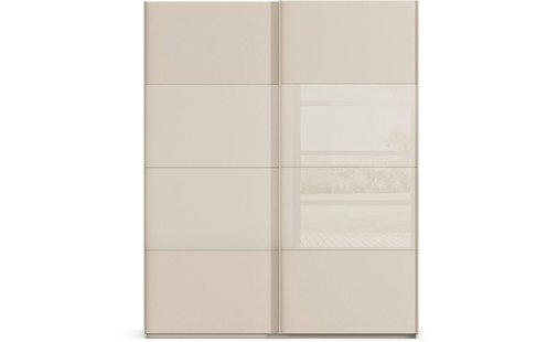 Goossens Kledingkast Finca Combi Glans-mat Glas, Slaapkamerkast 180 cm breed, 236 cm hoog, 2x 4 paneel (glas met glas mat combinatie) schuifdeuren Goossens Kledingkast Finca Combi Glans-mat Glas, Slaapkamerkast 180 cm breed, 236 cm hoog, 2x 4 paneel (glas met glas mat combinatie) schuifdeuren