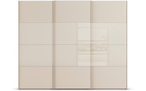 Goossens Kledingkast Finca Combi Glans-mat Glas, Slaapkamerkast 300 cm breed, 223 cm hoog, 3x 4 paneel (glas met glas mat combinatie) schuifdeuren