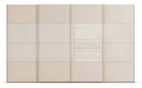 Goossens Kledingkast Finca Combi Glans-mat Glas, Slaapkamerkast 400 cm breed, 223 cm hoog, 4x 4 paneel (glas met glas mat combinatie) schuifdeuren