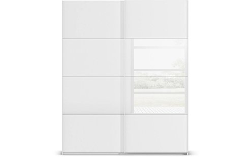 Goossens Kledingkast Finca Combi Glans-mat Glas, Slaapkamerkast 180 cm breed, 223 cm hoog, 2x 4 paneel (glas met glas mat combinatie) schuifdeuren