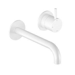 Hotbath Cobber Wastafelkraan inbouw - 18 cm uitloop - mat wit CB105EXT18WH HBCB105