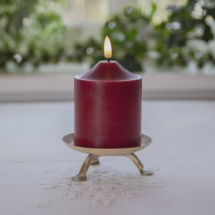 STAR TRADING LED kaarsvlam, hoogte 12 cm, rode echte was op batterijen