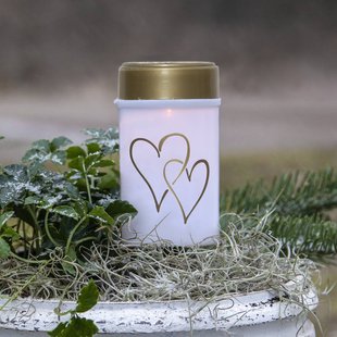 STAR TRADING LED grondspies lamp Hartig, wit/goud 12 cm kunststof