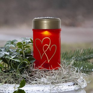 STAR TRADING LED grondspies lamp Hartig, rood/goud, 12 cm kunststof