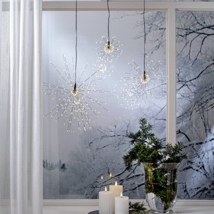 STAR TRADING Firework LED hanglamp, zwart, metaal, Ø 26 cm, stekker