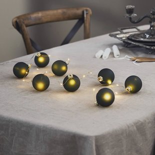 STAR TRADING LED lichtketting Bliss, donkergroen, glas, 8-lamps batterij