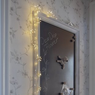 STAR TRADING LED lichtketting Dew Drop Flower, zilver, 140 cm, batterij