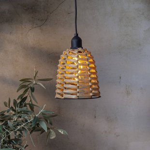 STAR TRADING LED buiten hanglamp Twine bruin kunststof Ø 15cm batterij