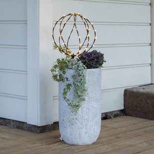 STAR TRADING LED grondspies lamp Bol, Ø 30 cm, zwart metalen batterij