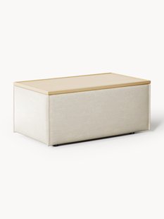 Voetenbank Lennon van linnenmix met opbergruimte