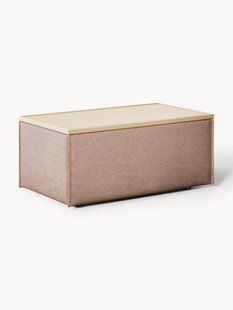 Voetenbank Lennon van linnenmix met opbergruimte