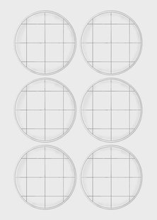 Set van 6 borden Grid keramiek | Hermia