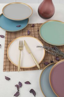 Set van 6 dessertborden Nordic keramiek | Hermia