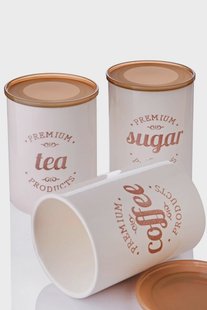 Set van 3 opbergpotten Premium porselein | Heritage