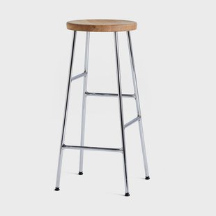 HAY Cornet barkruk 75 cm Oiled oak-chrome