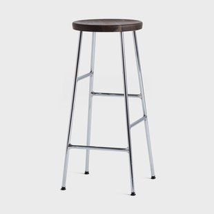 HAY Cornet barkruk 75 cm Smoked oiled oak-chrome