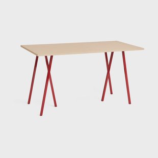 HAY Loop Stand incl. support eettafel 87,5x180 cm Maroon red-clear lacq. oak