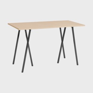 HAY Loop Stand incl. support bartafel 77,5x160 cm Black-clear lacq. oak
