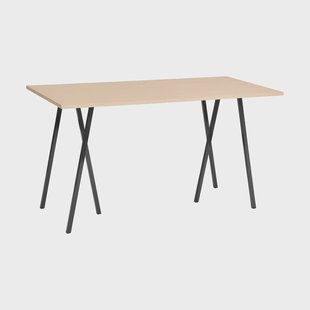 HAY Loop Stand incl. support bartafel 87,5x180 cm Black-clear lacq. oak