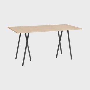 HAY Loop Stand incl. support bartafel 92,5x200 cm Black-clear lacq. oak