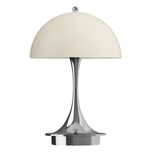Louis Poulsen Panthella Tafellamp V3&Oslash;16 LED Oplaadbaar Chrome Beige
