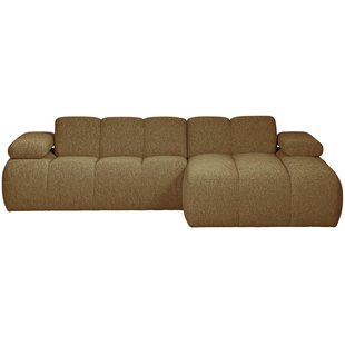 WOOOD Mojo Bank Chaise Longue Rechts Boucl&eacute; Geel/bruin