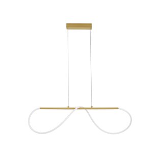 Nova Luce Tiriac - hanglamp - 90 x 20 x 120 cm - 29W dimbare LED incl. - goud en wit