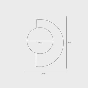 ALDEX Wandlamp Loop Coral, koraalrood, glazen bol opaal, metaal