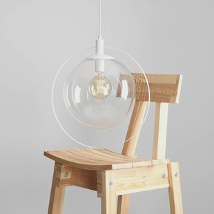 ALDEX Hanglamp Aura, wit, metaal, glas, helder, E27