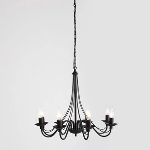 ALDEX Kroonluchter roze, zwart, 8-lamps, metaal