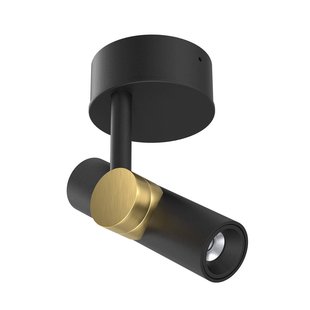 Linea Light LED plafondspot Goose, zwart/goudkleurig, aluminium, 2.700 K