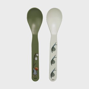 Rätt Start Elsa Beskow Tomtebobarnen lepel 2-pack Groen-wit