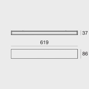 Linea Light LED wandlamp Box W2 bi-emissie, B 61,9 cm, wit, 2700 K