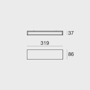 Linea Light LED wandlamp Box W2 bi-emissie, B 31,9 cm, zwart, 2700 K