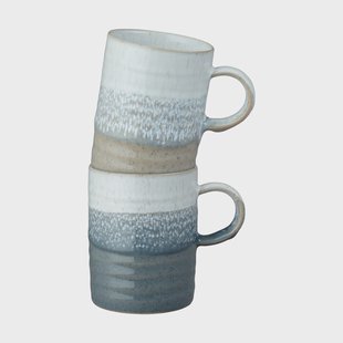 Denby Kiln Accents mok 40 cl 2-delig Taupe-slate