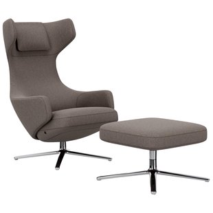 Vitra Grand Repos Loungestoel Met Ottoman Cosy 2 Fossil