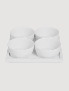 Handgemaakte dipschalen Cosmopolitan met dienblad, 5-delig