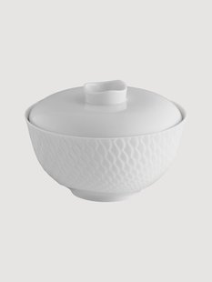 Handgemaakte serveerkommen Wellenspiel reli&euml;f met deksel