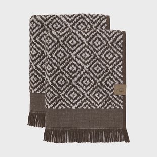 Mette Ditmer Morocco gastendoek 35x55 cm 2-pack Chocolate-off-white