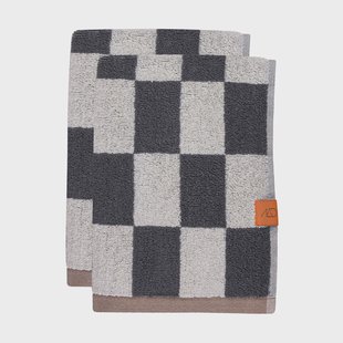 Mette Ditmer Retro gastendoek 40x55 cm 2-pack Dark grey