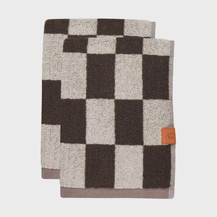 Mette Ditmer Retro gastendoek 40x55 cm 2-pack Chocolate