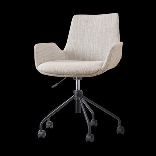 Nout-Eef bureaustoel beige gemêleerd - zwart onderstel