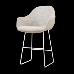 Nino-Mae barkruk beige gemêleerd - wit onderstel - 65 cm