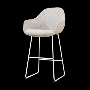 Nino-Mae barkruk beige gemêleerd - wit onderstel - 75 cm