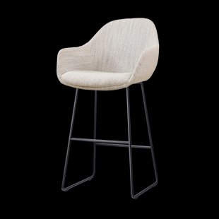 Nino-Mae barkruk beige gemêleerd - zwart onderstel - 75 cm