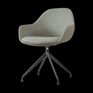 Nola-Mae draaibare eetkamerstoel saliegroen - zwart onderstel