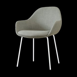 Nora-Mae eetkamerstoel saliegroen - wit onderstel