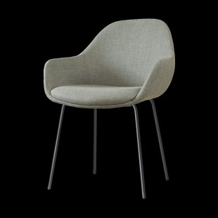 Nora-Mae eetkamerstoel saliegroen - zwart onderstel