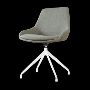 Nola-Isa draaibare eetkamerstoel saliegroen - wit onderstel