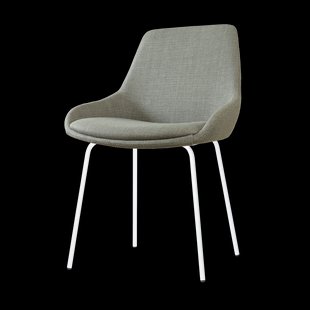 Nora-Isa eetkamerstoel saliegroen - wit onderstel